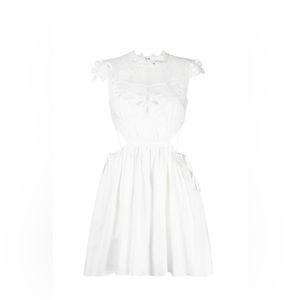 Self-Portrait, Guipure-Lace Cut-Out Mini Dress, White, Size 0